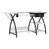 Comet Plus Sewing/office Table With Fold Down Top, Height Adjustable  Platform And Bottom Storage Shelf Black/white - Sew Ready : Target