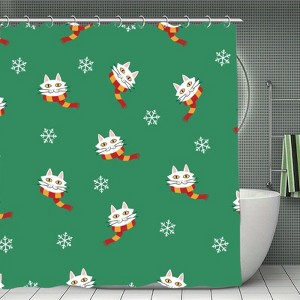 Christmas Cat Scarf Pattern ¨C Cute Holiday Print Fabric, Winter Cat Design for Crafts, Clothing, Accessories and Home D¨¦cor 70.8x70.8 Inch - 1 of 1