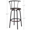 VECELO 27.3 in. Bar Stools Set of 2, Metal Barstools with Back, Tall Chair for Pub or Kitchen, Brown/Gray - 3 of 4