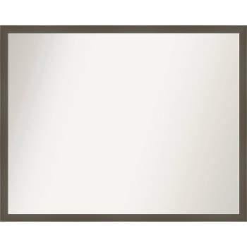 30" x 24" Non-Beveled Svelte Clay Gray Wood Wall Mirror - Amanti Art