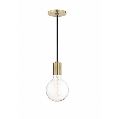 Aged Brass Single Light Globe Pendant