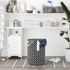 Design Imports Round 13.5 x 13.5 x 20 Pe Coated Cotton Poly Laundry Hamper Lattice Black: 2 Handles, 3645 Volume Capacity - 4 of 4