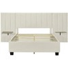 NicBex Full Size Upholstered Platform Bed Frame with Oversized Velvet Headboard,Solid Wood Slats Support,No Box Spring Needed,Easy Assembly,Beige - 4 of 4