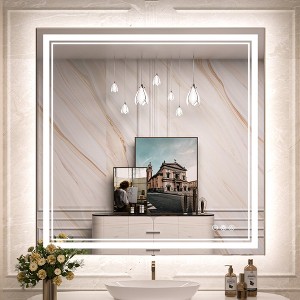 Keonjinn LED Bathroom Vanity Mirror, Front Light & Backlit, 3 Color Temperatures, Anti Fog, Double Lights Strips - 1 of 4