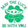 Women's Star Wars: The Mandalorian St. Patrick's Day Grogu May the Luck be with You Retro T-Shirt - 2 of 4