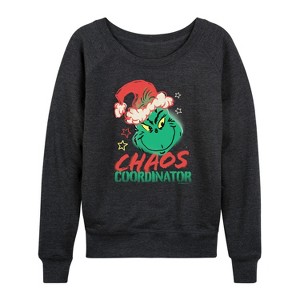 Women's - Dr. Seuss -  Lightweight French Terry Wide Neck Long Sleeve Shirt - 1 of 4
