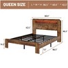 Kumasinova Queen/King/Full Bed Frame with USB Charging,Platform Bed Frame with Storage LED Headboard,Queen/King/Full Size Bed Frame with Wood Slats - 2 of 4