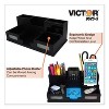 Victor Midnight Black Desk Organizer with Smartphone Holder, 6 Compartments, Wood, 10.5 x 5.5 x 4 - 4 of 4