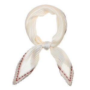 Allegra K Women Ribbon Solid Color Pleated Rhombus Rhombic Scarf Scarves Head Bandana 96x43cm/37.80x16.93 inches(L*W) 1 Pc - 1 of 4