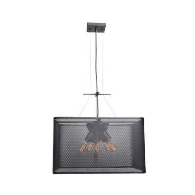 Epic Black Metal LED 20" Indoor/Outdoor Square Pendant