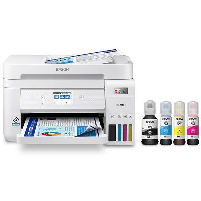 Epson EcoTank ET-4850 Wireless All-in-One Cartridge-Free Supertank Printer, White (Refurbished)