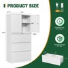 Mlezan 3-Drawer File Cabinet:White Metal Storage with Adjustable Shelves and Lock.Fits Legal/Letter/A4/F4 Files,Ideal for Home or Office Organization. - 4 of 4