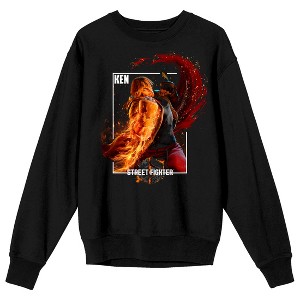 Street Fighter VI Ken Crew Neck Long Sleeve Black Adult Sweatshirt - 1 of 3