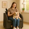 2-in-1 Pet House Chair with Bunny Ear Backrest, Modern Wood & Fabric Accent Armchair for Living Room, 25.2''W Small Pet Furniture-3irtyhousy - 2 of 4