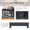 LIVAREEmlen 48'' Solid Pine Wood Top Console Table, Modern Entryway Sofa Side Table with 3 Storage Drawers and 2 Shelves - 4 of 4