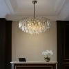 ALOADECOR 28'' Midcentury Modern Murano Glass Round Chandeliers 6-Light Handblown Glass Aged Bronze Pendant Light Fixture For Dining Room - 2 of 4