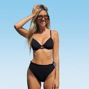 Women's High Waisted Back Hook Bikini Set Swimsuits - Cupshe-xs