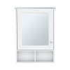 Vynxaria 29" High Medicine Cabinet with Mirror Door, Featuring Three Concealed Shelves and Two Open Shelves for Bathroom, Kitchen, or Mudroom - 3 of 4