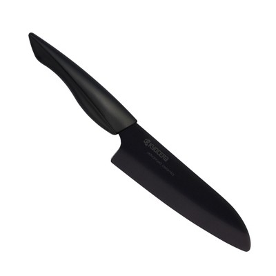 Kyocera Black Z212 Ceramic 6 Inch Chef's Santoku Knife with Soft Grip Handle