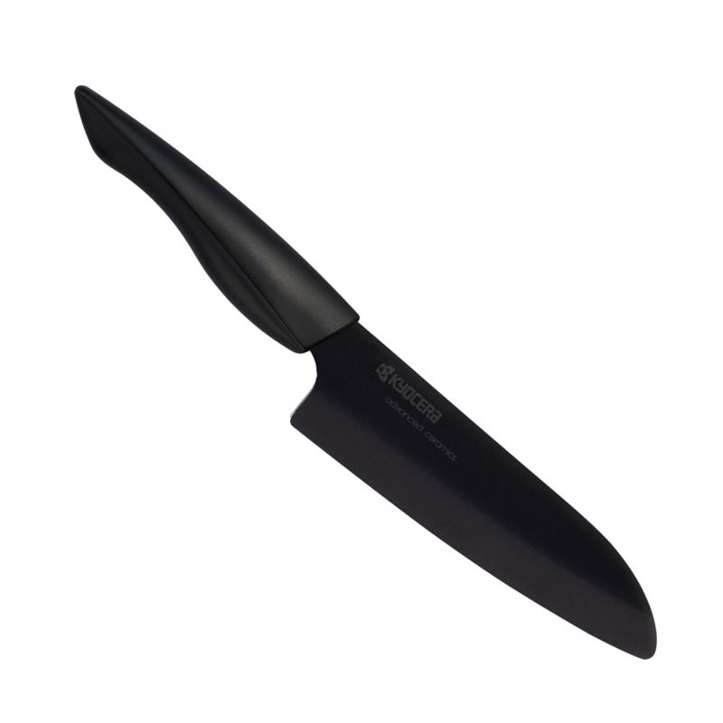 Kyocera Black Z212 Ceramic 6 Inch Chef's Santoku Knife with Soft Grip Handle, 1 of 2