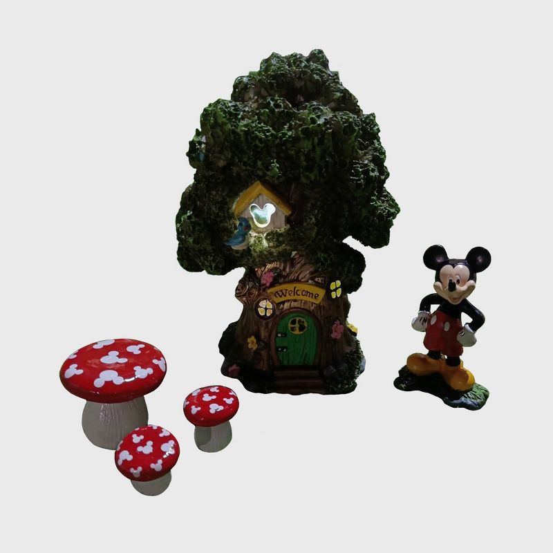 Disney Mickey Mouse Miniature Resin Garden Set With Solar Tree House, 6 of 7