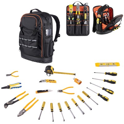 HBEZON 65-Pocket Tear-Resistant Tool Backpack with 21-Piece Tool Set, Ergonomic Design, Holds Up to 70lbs — фото 8