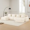 146" U-Shaped Modular Sofa Flannelette 4-Seater Ottoman Buckle No Assembly Cream - 2 of 4