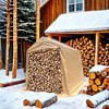 7x8 ft Outdoor Portable Gazebo Storage Shelter Shed with 2 Roll up Zipper Doors & Vents Carport for Motorcycle Waterproof and UV Resistant Anti-Snow - 3 of 4