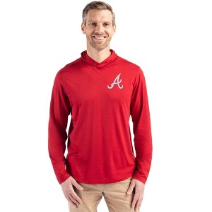 Atlanta Braves Cutter & Buck Coastline Epic Comfort Recycled Mens Hooded Shirt - 1 of 1