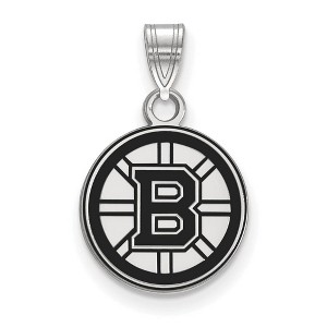 Black Bow Jewelry Sterling Silver Boston Bruins NHL Small Pendant - 1 of 3