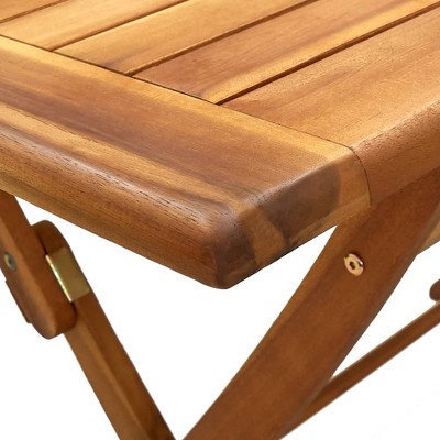 Acacia Wood Folding Patio Dining Table, Weather-Resistant, 47.2" Brown