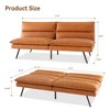 Dyonery 71 in Convertible Faux Leather Sofa Couch,Memory Foam Futon Couch Bed,Small Splitback Modern Loveseat Sleeper Sofa Bed for Living Room - 3 of 4
