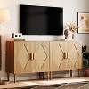 Buffet Cabinet Sideboard with Rattan Decor, 2-Door Accent Storage Cabinet, Ideal for Living Room, Dining Room, Entryway, and Kitchen - 2 of 4