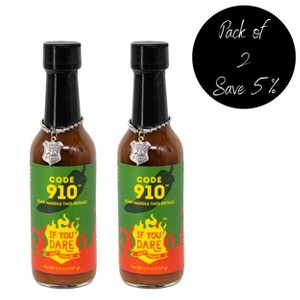If You Dare Foods 5.5 oz Code 910 Hot Sauce - Pack of 2 - 1 of 4
