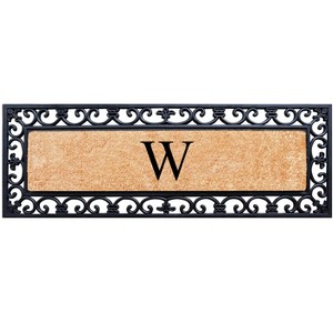 A1HC Rubber Coir Doormat For Outdoor Entrance, Anti-Shed Treated Front Door Mat 18x48, Monogrammed - 1 of 4