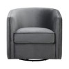 Classic Velvet Upholstery 360 Degree Swivel Accent Chair with Pleated Detail and Tuxedo Arms - 2 of 4