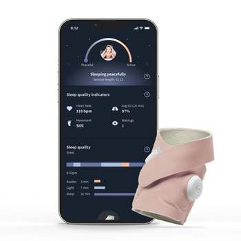 Owlet Dream Sock - Smart Baby Monitor with Heart Rate and Average Oxygen O2 as Sleep Quality Indicator - Dusty Rose