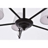 Elegant Lighting Bethany 5 lights pendant in black with white fabric shade - 4 of 4