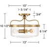 Possini Euro Design Kavida Modern Ceiling Light Semi Flush-Mount Fixture 15" Soft Gold 3-Light Clear Glass for Bedroom Kitchen - image 4 of 4