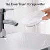 Aoibox 2-Pack Soap Dish with Drain, Plastic Sponge Holder, Easy Cleaning Soap Saver Tray, Caddy for Shower Bathroom Kitchen, White - 4 of 4
