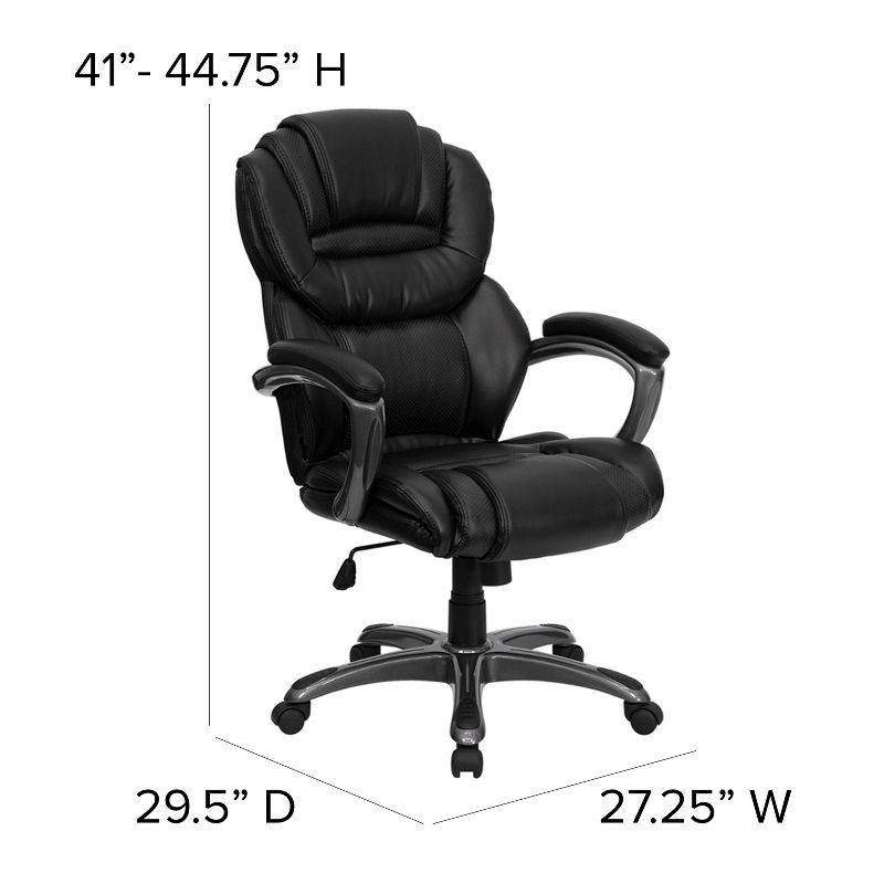 Emma and Oliver High Back Executive Swivel Ergonomic Office Chair with Accent Layered Seat/Back, 4 of 11