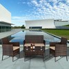 KTMBDW 4 Pieces Patio Set Outdoor Wicker Furniture Sets Modern Rattan Chair Conversation Sofa Sets with Glass Coffee Table for Yard and Bistro - 4 of 4