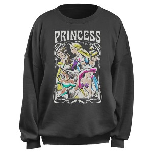 Junior's Disney Princess Sketch Group Poster Sweatshirt - 1 of 2