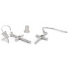 Dicksons Box Cross Dangle Charm Women's One Size Silver Plated Everyday Hook Earrings on Presentation Card - 2 of 4