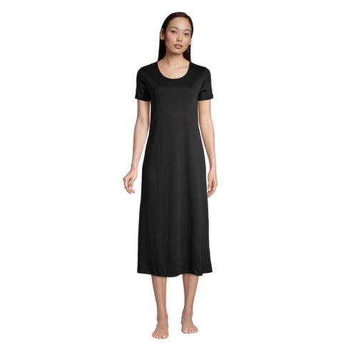 Lands' End Women's Petite Supima Cotton Short Sleeve Midcalf Nightgown ...
