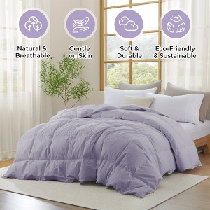 Puredown Luxurious 300TC 100% Organic Cotton Down Feather Fiber Comforter  - Soft and Breathable Duvet Insert - 1 of 4