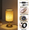HBEZON 12'' Brass Table Lamp with Black Cylinder Linen Shade for End Table, Bedroom, Living Room, Office, Study - 4 of 4