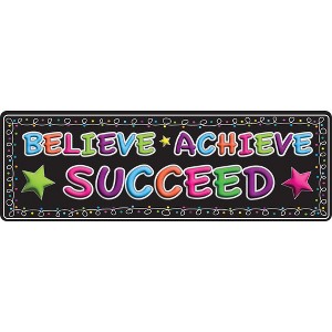 Ashley Productions® The Original Fun Mat™, Mat Runner, 15.5" x 47", Believe, Achieve, Succeed, Chalk Loops - 1 of 1
