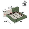King Size Special-Shaped Upholstered Bed,Deep Button Tufting Bed with Padded Headboard, Bed with Storage in Rails and Footboard-Baofuwish - 4 of 4