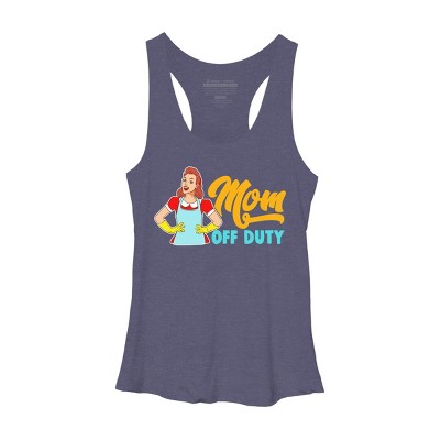 Women's Design By Humans Mom Off Duty Cartoon By savariya Racerback Tank Top